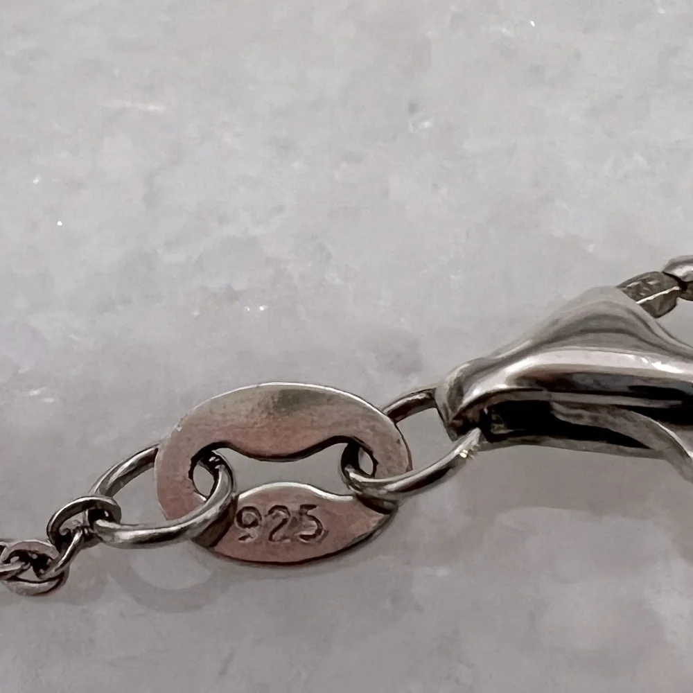 Sterling Silver CZ Bar Necklace